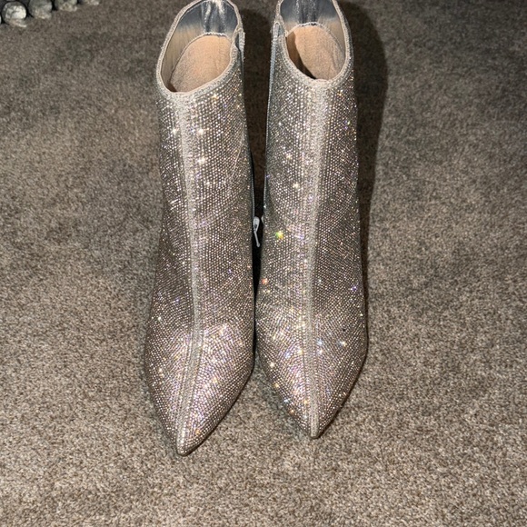 INC International Concepts Shoes - INC International Concepts Sparkling Silver Ankle Booties
